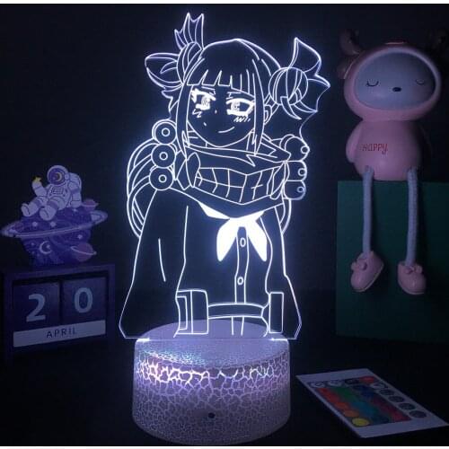 Anime My Hero Academia 3D LED Lamp Himiko Toga Figures Table Lamp for Bedroom Decor Birthday Gift Himiko Toga Light Dropshopping
