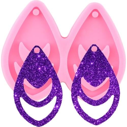 S/M/L Super Glossy Tassel Tear Drop Hoop Earring Silicone Molds Keychain Epoxy Resin Mold Charms Pendant Making Jewelry Moulds
