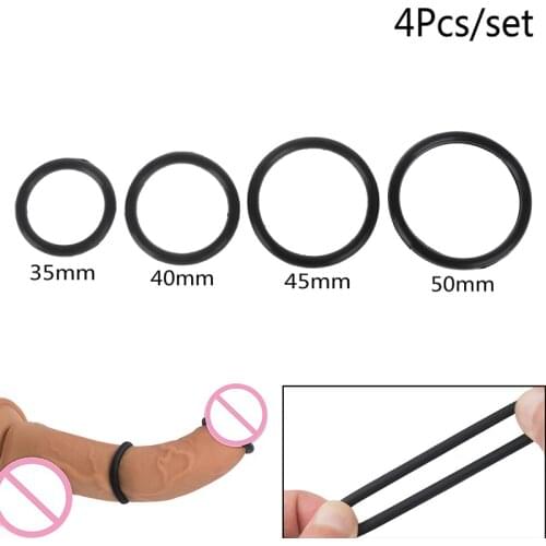 Silicone Cock Penis Ring Condoms Enlargement For Men Extender Time Delay Sex Toys Intimate For Men Reusable Condom 4 Sizes