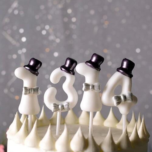 Cake Candles 0 1 2 3 4 5 6 7 8 9 Number Birthday Candles Gold Sliver Kids Birthday Candles for Cake Party Supplies Decoration