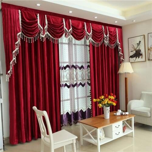 Curtains for Living Dining Room Bedroom European-style Solid Color Italian Flannel Window Shade Curtain Customization Included