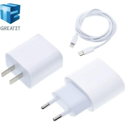 GREATZT 18W PD USB Type C Charger Adapter For iPhone 11 Pro XR X XS Max 8 Plus Fast Charging EU US Plug Travel Charger for Apple