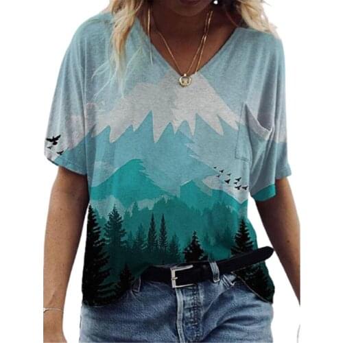 3d Landscape Printing Women T Shirts Short Sleeve Loose Casual Tops Oversized Ladies Tee Plus Size 3xl Summer T Shirt 2021 New