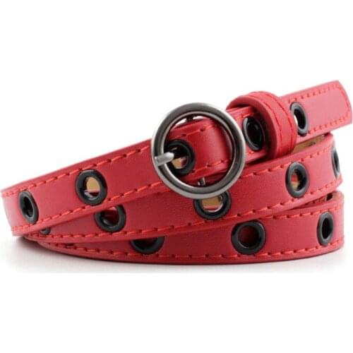 Korean womens pendant thin belt Black daytime blue coffee candy color dress decorated with thin belt women