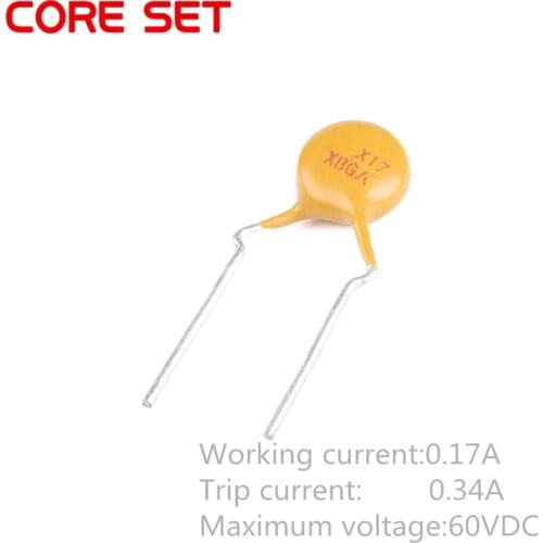 10PCS 60V 0.17A 170MA PPTC Resettable Fuse RXEF017 XF017 Pitch 5mm
