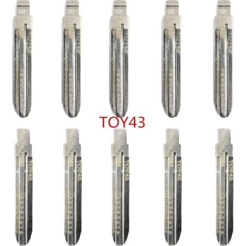 10pcs/lot TOY43 Uncut Engraved Line Car Remote Key Blade with Scale 02# NO.2