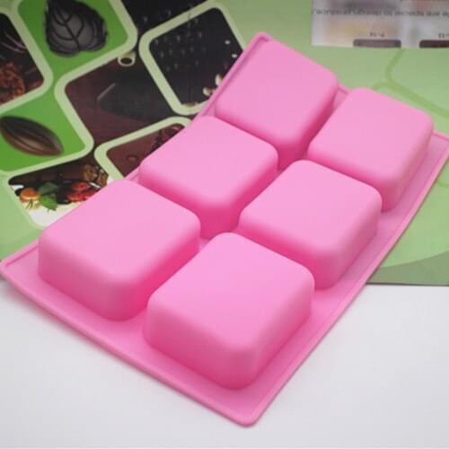 6 cavity 25.7*15.5*2.4CM Rectangular grid shape Silicone soap mold handmade Chocolate Fondant cake mould Baking mold DIY tools