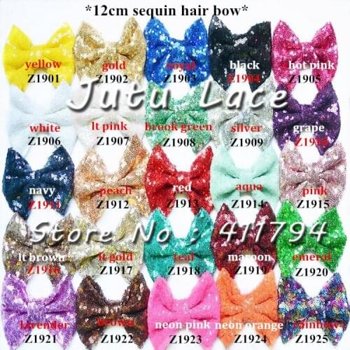 60 pcs/lot ,12cm sequin bow , Handmade Sequin Messy bow without clips, Big Sequin Bows For DIY