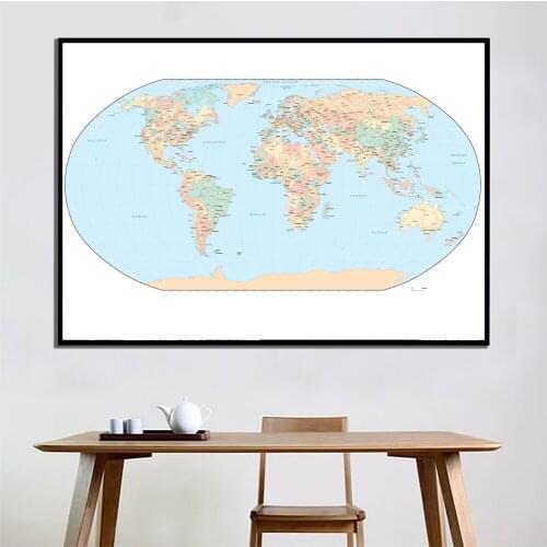 60x90cm HD World Map Vector illustration Creative Wall Decor Crafts For Home Living Room Wall Decoration