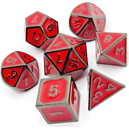 7 Pcs/set Multi-faced Dice Set Metal dice polyhedral dice TRPG DND Game dice