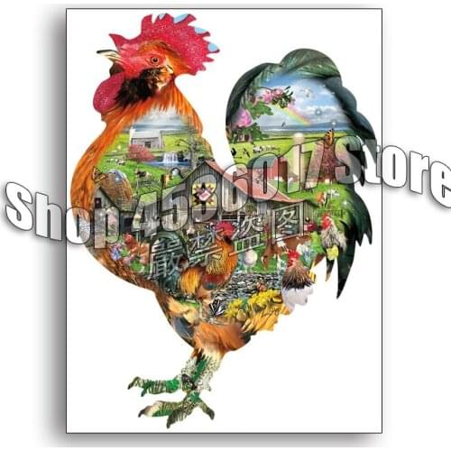 Animals Farm DIY Diamond Embroidery chicken Rule the Roost Cross Stitch Mosaic diamond painting Full Rhinestone Home decor gift