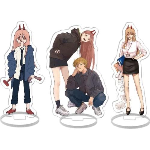 Anime Chainsaw Man Denji Pochita Makima Power Beam Angel Acrylic Stand Figure Desktop Decoration Collection Model Doll