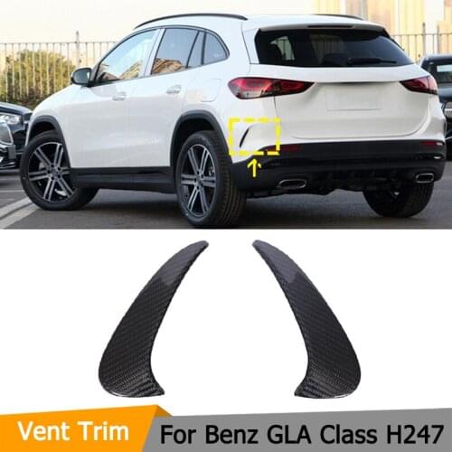 Car Rear Bumper Splitters Canards for Mercedes-Benz GLA Class H247 GLA250 GLA35 AMG 4D 2020 2021 Carbon Fiber Rear Air Vent Trim