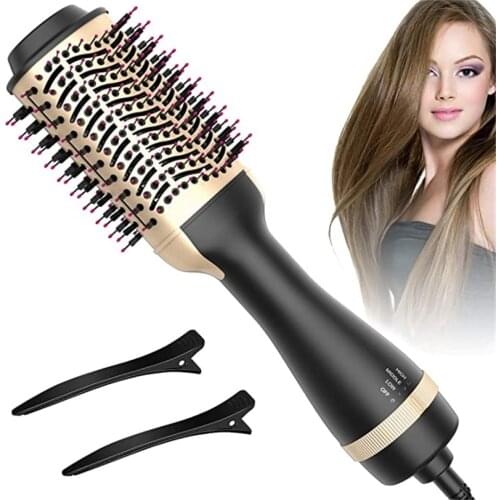 Hair Curlers Hair Straightener Comb Multi-Function Hot Heating Smooth Straightening 2 IN 1 One Step Hot Air Brush Hair Curling