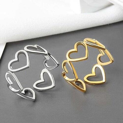 Bohemian Huitan Ladies Simple Heart-Shaped Ring Women Trend Women Fashion Wedding Rings Mens Jewelry кольца бижутерия Halloween