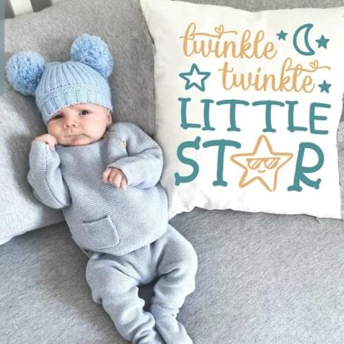 Twinkle twinkle little star baby announcement Cushion cover pregency announcement pillow case Baby Room cushion new baby gift