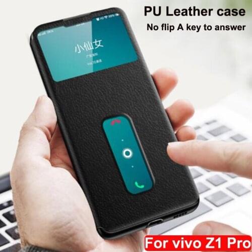 For vivo Z1 Pro Case V1911A Front window stand PU Leather back Cover For VIVO Z1Pro phone cases vivoZ1 Pro Z 1 Pro Flip Case