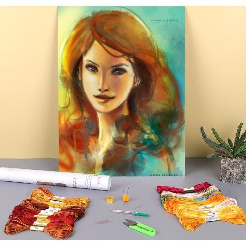 Doodles Pre-Printed 11CT Cross Stitch Complete Kit DIY Embroidery DMC Threads Hobby Sewing Needlework Craft Design Gift