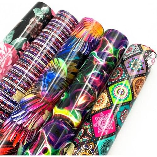 Fireworks Ethnic Flower Heat Transfer Vinyl for T-shirt Making Sign Number Iron on Clothing Bags Decor HTV Film DIY