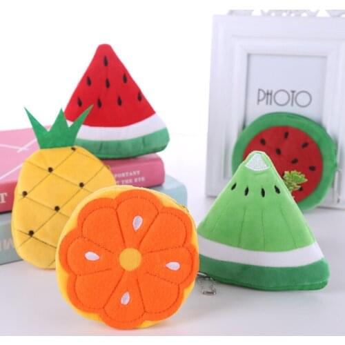Fruit Shape Wallet Kids Cartoon Purses Watermelon Coin Wallet Fruit Coin Pouch Baby Girls Money Change Purse Clutch Money Bags