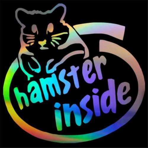 Hamster Inside Wall Home Glass Window Door Car Sticker Laptop Auto Truck Vinyl