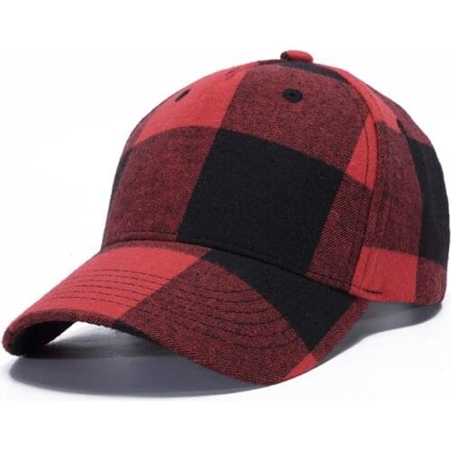 Men Cap Dad Hat Women Plaid Hip Hop Adjustable Cotton Curved Bill Sports Outdoor Summer Accessory
