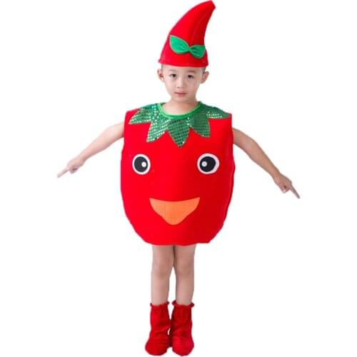 Children Kids Halloween Party Childrens Day Cartoon Fruit Tomato Apple Costume Cosplay for Boys Girls