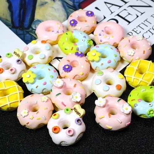 Simulation Cream Colorful Donuts DIY Cream Coloured Drawing or Pattern Resin Glue Following From Decorative Tiles