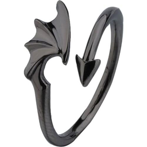 Fashion Enamel Couple Rings Alloy Rings Romantic Angel Devil Wing Rings Engagement Wedding Couples Rings Jewelry Gifts