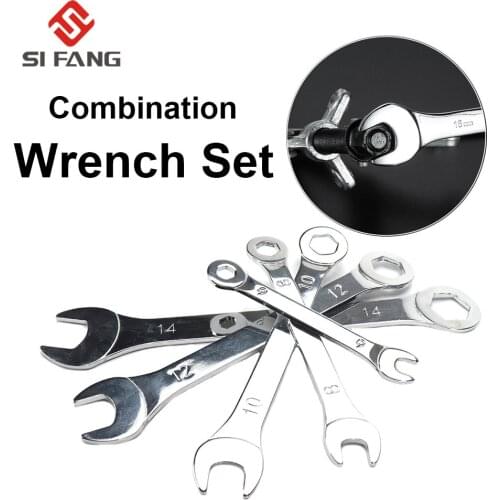 6-22mm Thin Combination Open End Socket Wrench Spanner Double Head Ultra-Thin Spanner Set Universal Repair Hand Tools