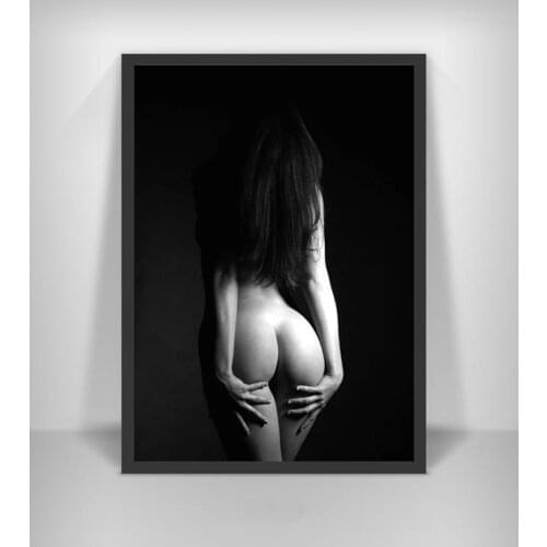 High Definition Printing Nordic Style Black And White Sexy Naked Woman Poster Living Room Bedroom Canvas Oil Painting Home Decor