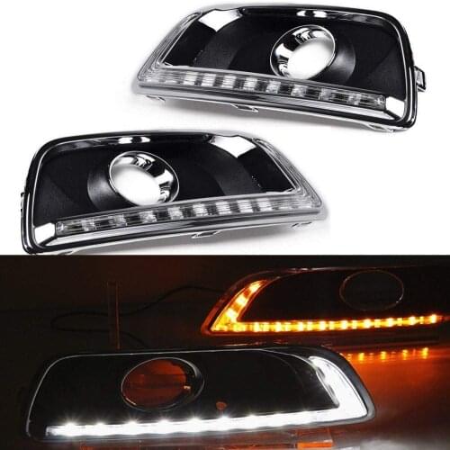 White and Yellow Color Car Front Daytime Running Lights for Chevrolet Malibu 2013 2014 2015 with DRL/Signal