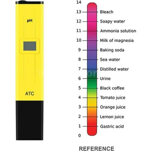 PH Test Pen Portable Level Electrode Sensor Reader PH Meter For Pond Life Water Lab Use Without Battery
