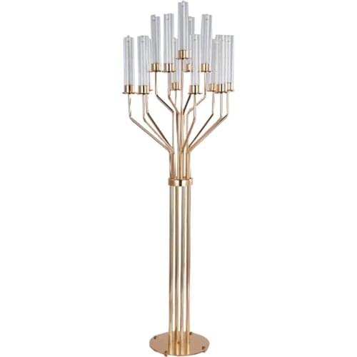 PEANDIM 13 Heads Acrylic Candelabras 160CM Height Candle Holders Luxury Wedding Table Centerpiece Candlesticks Home Decoration