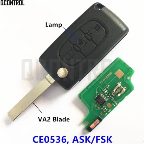 QCONTROL Remote Flip Key 433MHz Fit for CITROEN Berlingo C1 C2 C3 C4 C5 Picasso Vehicle Auto (CE0536 ASK/FSK VA2)