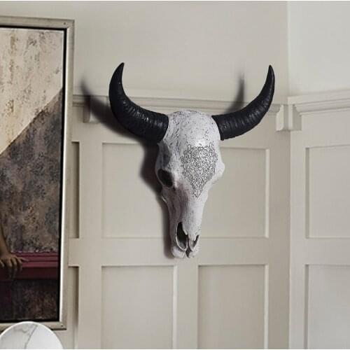 Horns And Skulls Wall Hanging Creative Coffee House Bar Home Living Room Animal Bones Background Wall Decoration Ornaments