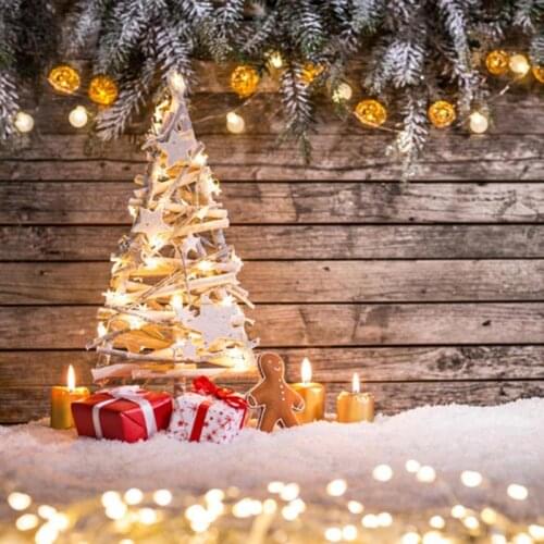 Christmas Backdrop Winter Snow Tree Gift Wood Board Photography Background Photo Studio Photobooth Shoot Photo Prop Home Decor