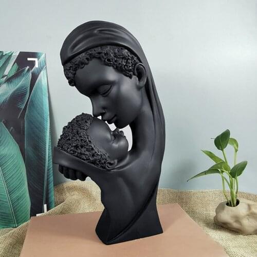 Nordic Mother And Child Statue Resin Figurine Office Home Decoration Desktop Decor Handmade Crafts Sculpture Modern Art