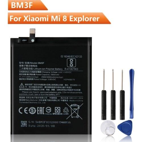 Original Replacement Phone Battery BM3F For Xiaomi8 MI8 Pro Mi8 Transparent Exploration Edition Rechargeable Battery 3000mAh