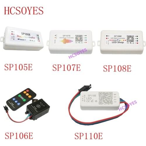 SP108E WIFI SP107E SP106E Music Controller for WS2812B LED Strip SP105E SP110E Bluetooth SK6812 RGB/RGBW APA102 WS2811 LED Light