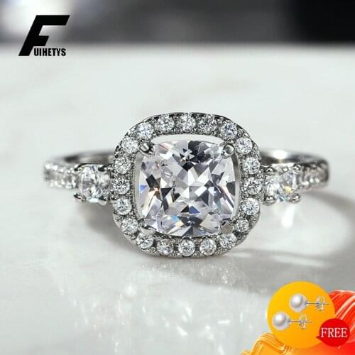 Trendy Rings for Women 925 Silver Jewelry Accessories with Zircon Gemstone Finger Ring Wedding Promise Party Ornaments Wholesale