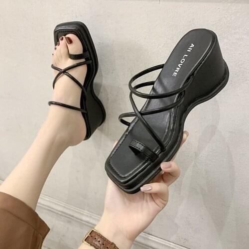Women Sandals 2021 Platform Comfortable Slippers Casual Fashion Pumps Luxury Soft Shoes Open Toe Wedges Flip Flops Breathable