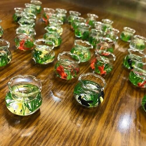 1/12 Lovely Dollhouse Miniature Glass Fish Tank Bowl Aquarium Doll For Dollhouse Decals New
