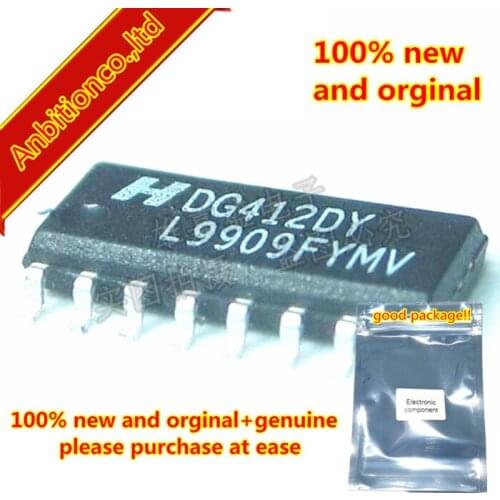 10pcs 100% new and orginal DG412 DG412DY SOP16 Improved, Quad, SPST Analog Switches in stock
