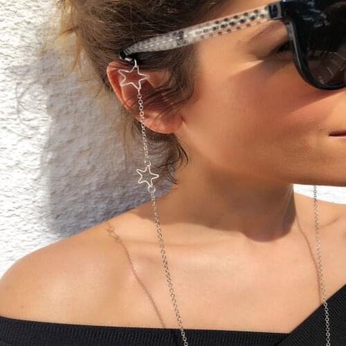 2020 fashion simple alloy five-pointed star sunglasses chain fashion anti-lost glasses chain ladies party gift