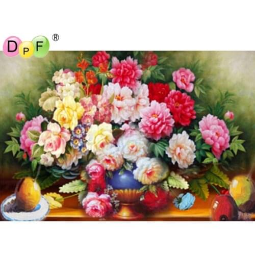 Diy Diamond Embroidery & Diamond Painting cross stich Rhinestone Pasted Square Full Living Decoration Peony Flowers