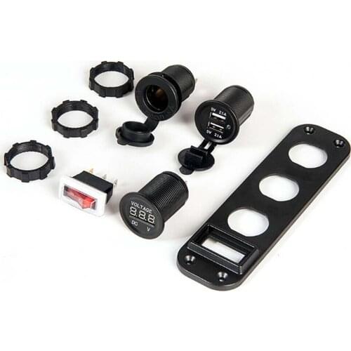 USB 12V-24V Car Voltmeter Lighter Dual Panel Wide Voltage for Most Kinds Of Model