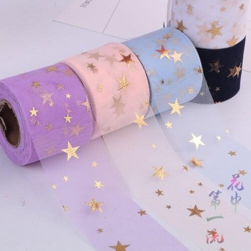 Glitter Stars Sequin Tulle (25 Yardrs/roll) 60mm Spool Ribbon for Sewing Wedding Party Decor Webbing Crafts Gift Packing Belt