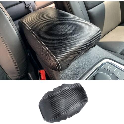 Carbon Fiber PU Leather Case Center Console Armrest Box Pad Cushion for Jeep Grand Cherokee for Dodge Durango 2011