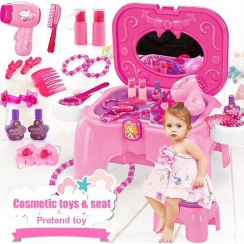 Children cosmetics toys for girls makeup toy Simulation dressing box dresser Girl princess dresser toys Children play house toys